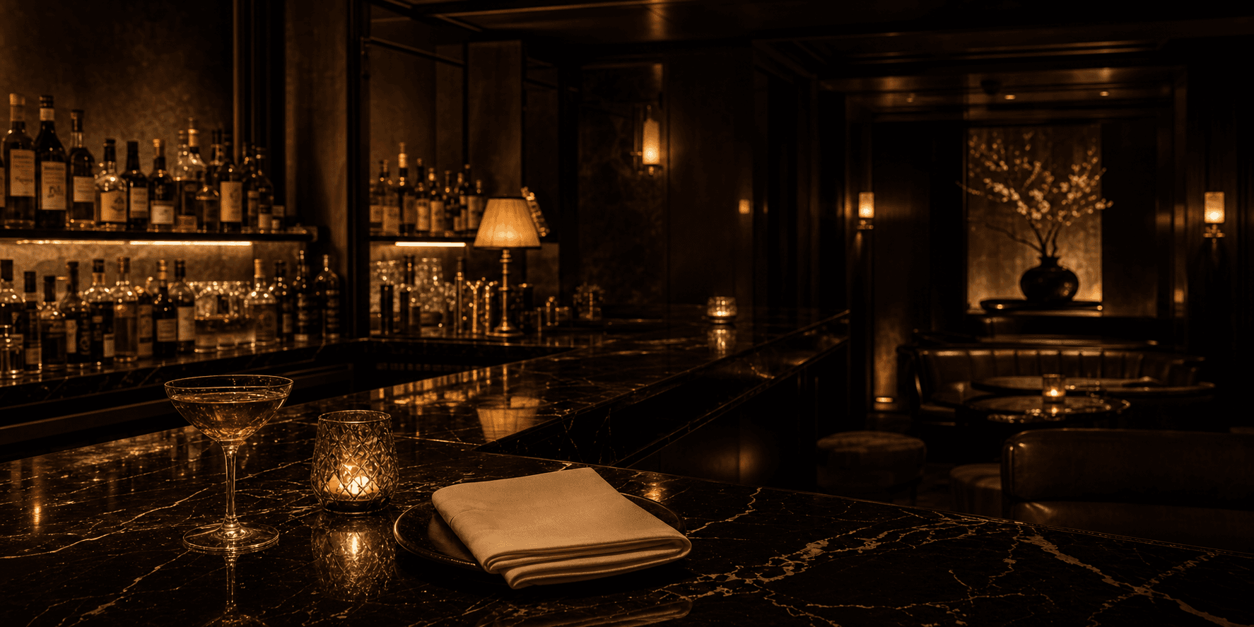 Candlelit bar and supper club at The Oakville House